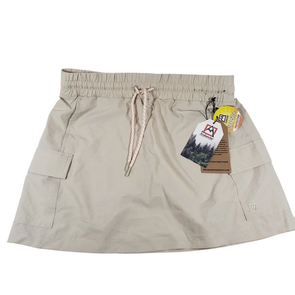 Avalanche Outdoor Supply Co Womens‎ Khaki Cargo Skort UPF 50+ Stretch Medium NEW